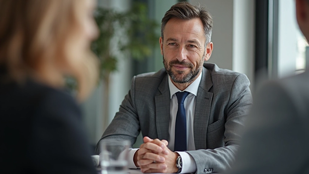 Profesionálny muž v obchodnej schôdzi s kolegom počas rozhovoru v nemčine